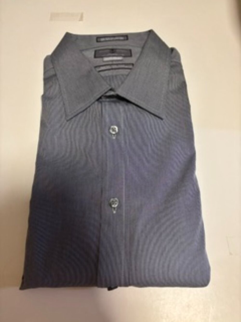 “Black Brown 1829” men grey/black cotton dress shirt 17" long sleeve 33" NWT